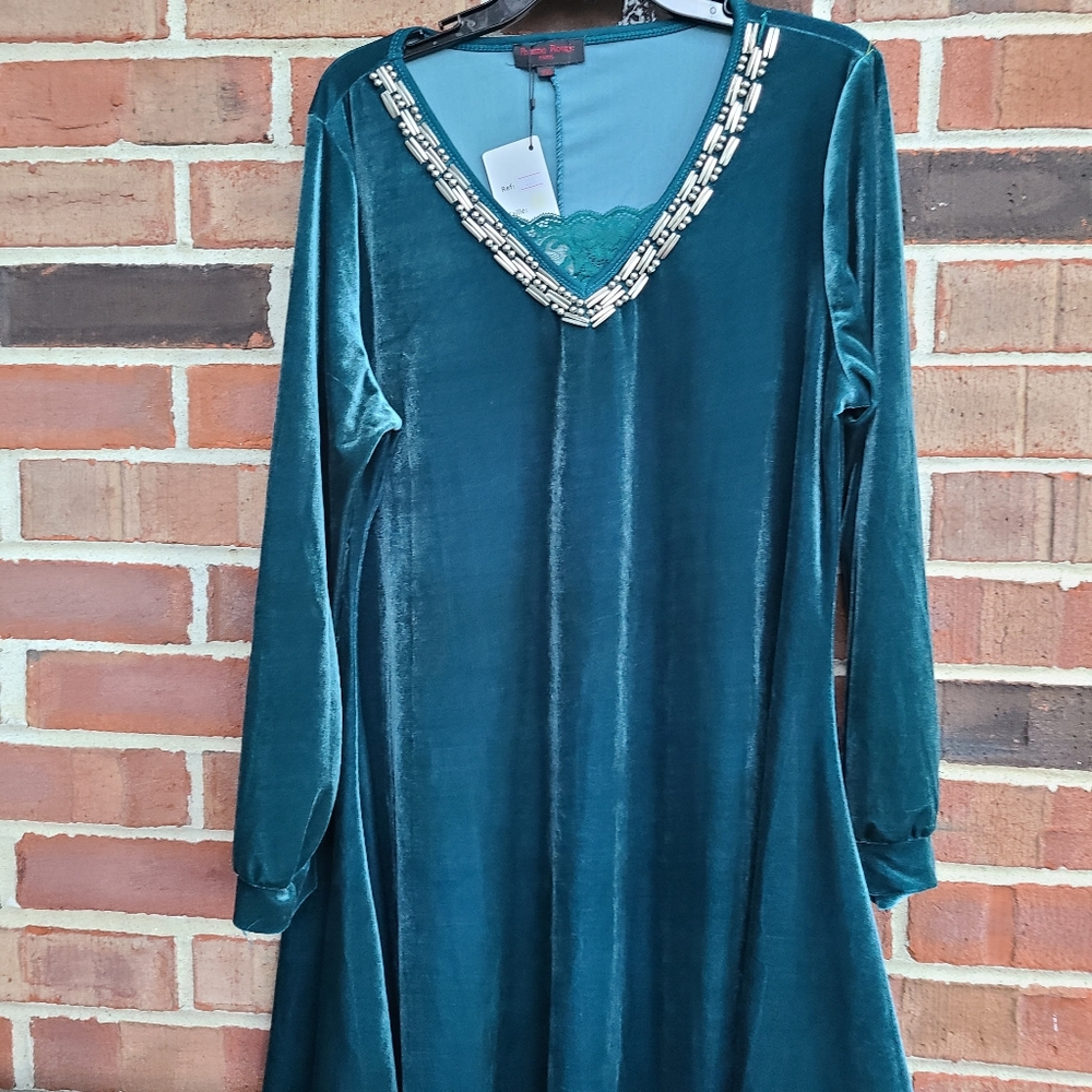 Pomme Rouge Green Velvet Dress